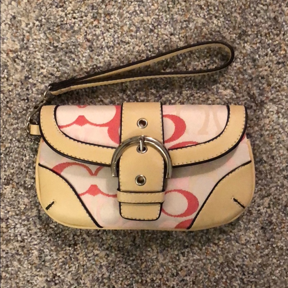Pink Coach Wristlet